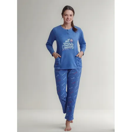 Beckil Cod 1769 Pijama Polar Bolsillos
