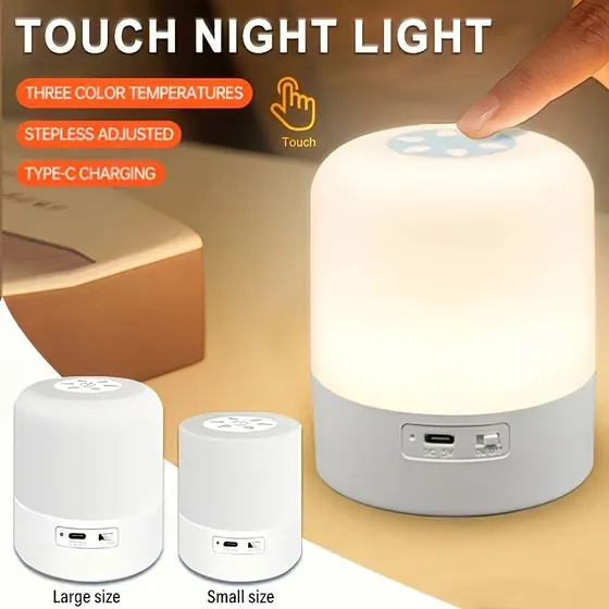 Luz Noturna Toque Recarregável Usb Dimerizável