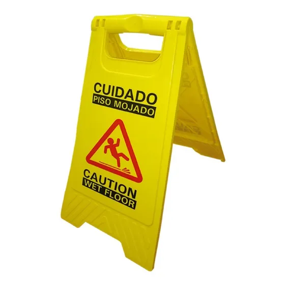 Cartel Señalización-piso Mojado- Transito Peatonal Amarillo