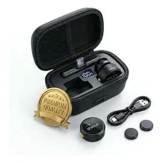 Microfone Lapela Duplo Sem Fio P/iPhone E Android Anti Ruido Preto