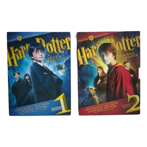 Harry Potter Anos 1 E 2 Edição Definitiva Dvds Seminovos Kit