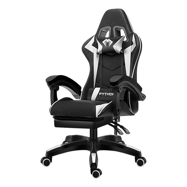 Cadeira Gamer Ergonômica Escritório Python Fly Cor Preto/branco Material Do Estofamento Co... Cadeira Gamer Ergonômica Escritório Python Fly Cor Preto/branco Material Do Estofamento Co...