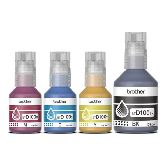Kit De 4 Tintas Brother Btd100bk, Btd100c, Btd100m, Btd100y