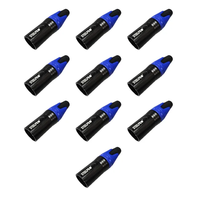 10 Pzas Macho + 10 Pzas Hembra Conector Audio Xlr Steelpro
