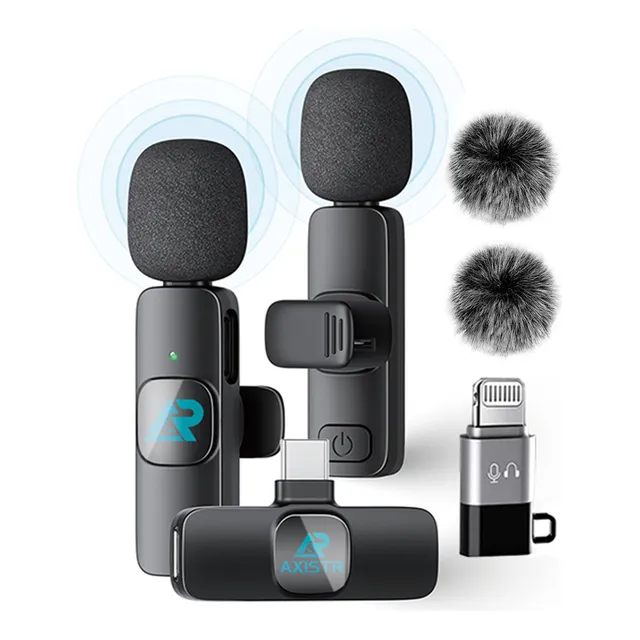 Axistr Lavalier Wireless Micrófono For iPhone/Android/PC/iPad Terminal 20 M Largo Alcance 64db Chip Inteligente De Cancelación De Ruido Integrado, Recepción Omnidireccional, Plug and Play