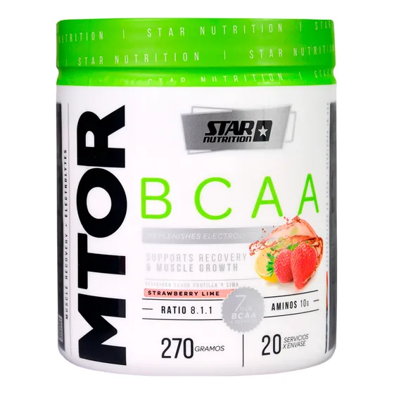 Star Nutrition Mtor Bcaa Aminoácidos Frutilla Lima 270gr 3c