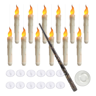 Kit 12 Peças Velas Flutuantes Com Varinha Penduradas Mágicas Kit 12 Peças Velas Flutuantes Com Varinha Penduradas Mágicas