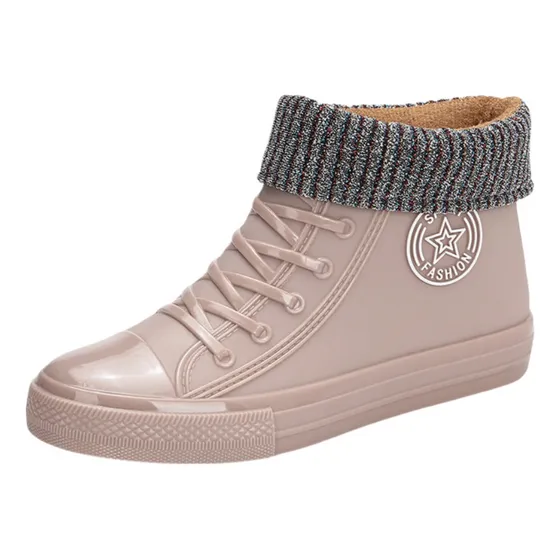 Botas Lluvia Para Mujer Zapatos Forro De Algodón Extraíble