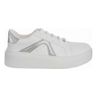 Tenis Vizzano Branco Casual Feminino Brilho Plataforma Macio Tenis Vizzano Branco Casual Feminino Brilho Plataforma Macio