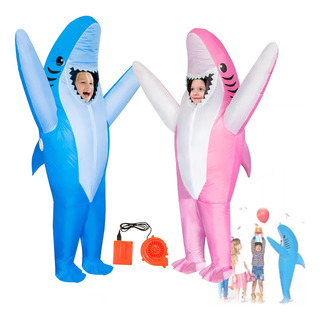 Disfraz Inflable De Tiburón Para Niños 120-155cm Para Halloween Party Con Bomba De Aire Y Caja De Batería Disfraz Inflable De Tiburón Para Niños 120-155cm Para Halloween Party Con Bomba De Aire Y Caja De Batería