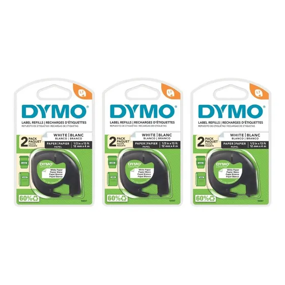 Dymo® Letratag Papel Blanco - 6 Rollos