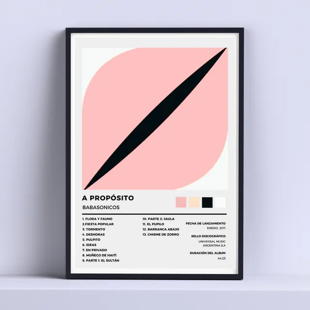 Cuadro Babasonicos Album A Proposito 30x40cm Con Vidrio