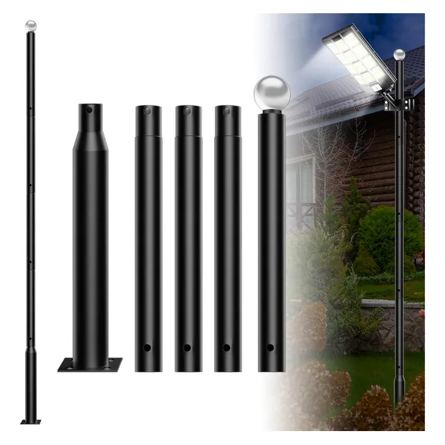 Poste Luz Calle 16.5 Pie Alto Solar Para Exterior Base Patio
