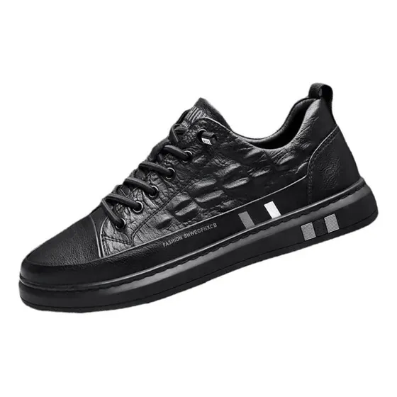 Zapatos Casuales De Hombre De Deporte De Color Liso Versátiles De Moda Con Patrón De Cocodrilo