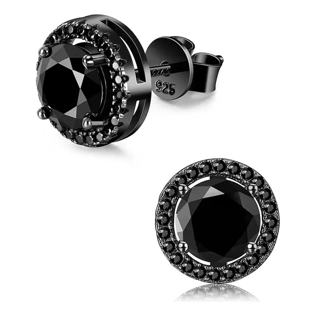 Aretes De Plata Para Hombre Con Moissanita