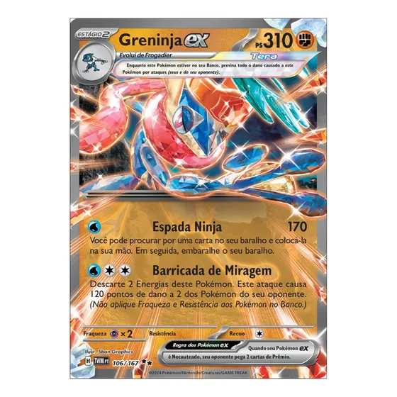 Carta Pokémon Greninja Ex Máscaras Do Crepúsculo 