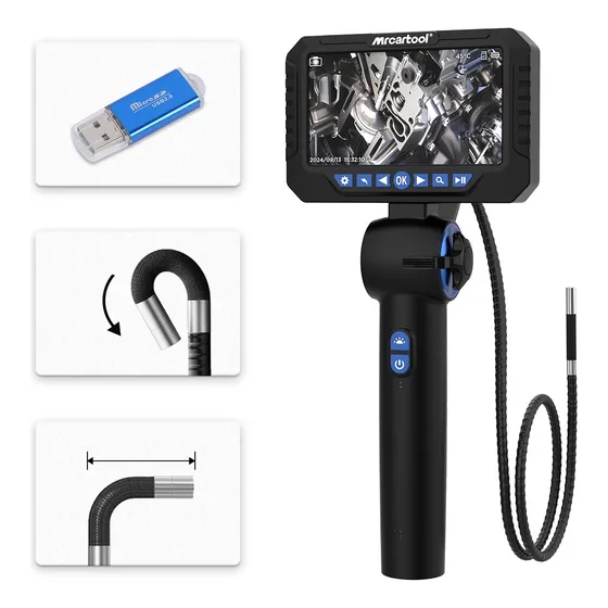 Boroscopio Automotriz 1080p 5'' Hd Autofocus Con Luz Led