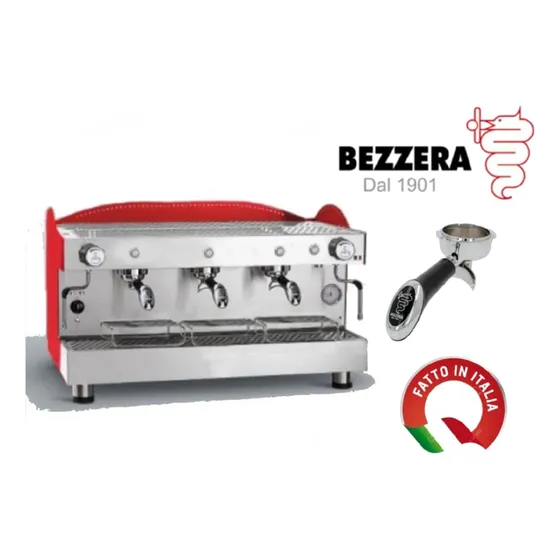 Máquina De Café Italiana Bezzera Woody 3 Grupos Roja