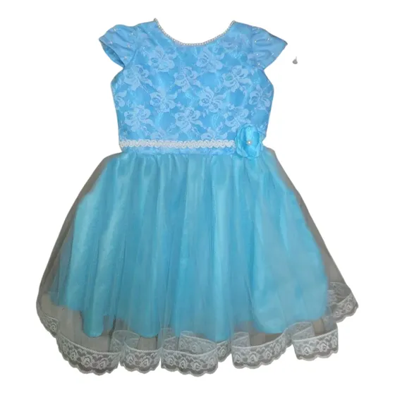 Vestidos Elegantes Niñas Ds Babystore Color Azul Cielo