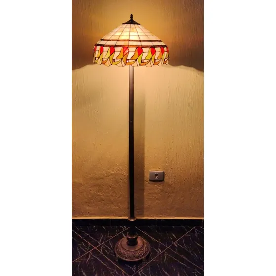 Luminaria Abajur Pedestal Coluna Com Cupula  Tiffany  P1t