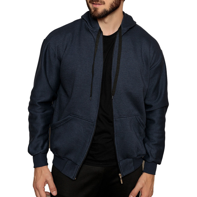 Casaco Moletom Blusa De Frio Masculino Ziper Aberto Casaco Moletom Blusa De Frio Masculino Ziper Aberto