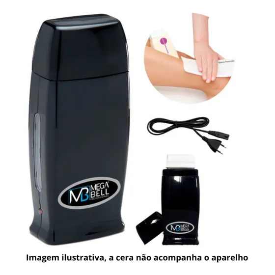 Aquecedor Roll-on Cera Quente Depilador Elétrico Mega Bell Cor Preto Bivolt Automático - 110v/220v