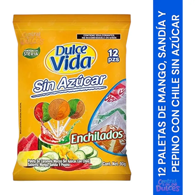 12 Paletas Sabores Enchilados Sin Azúcar Diabéticos O Keto