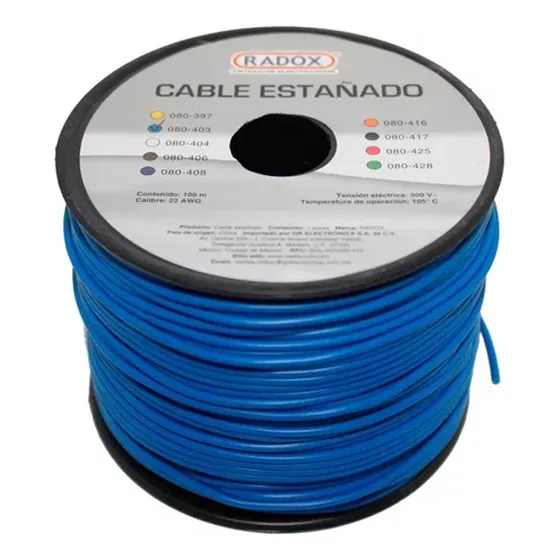 Rollo Cable Estaño Estañado Cal.22 100 Metros Radox 080-403