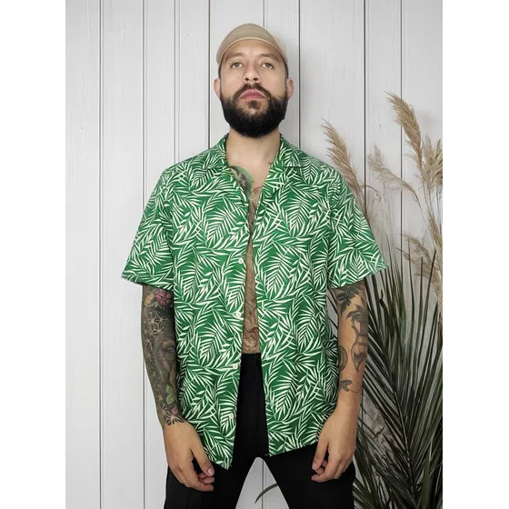Camisa Hombre Estampada Viajes Playa Relax Fresca Hawaiana