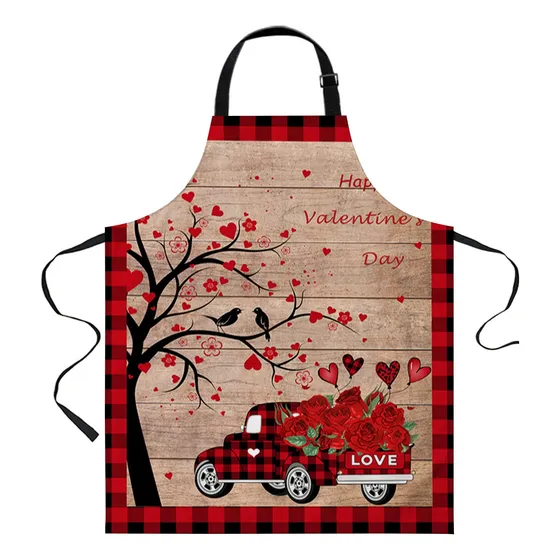 Delantal Camion Rojo San Valentin Para Mujer Hombr Bolsillo