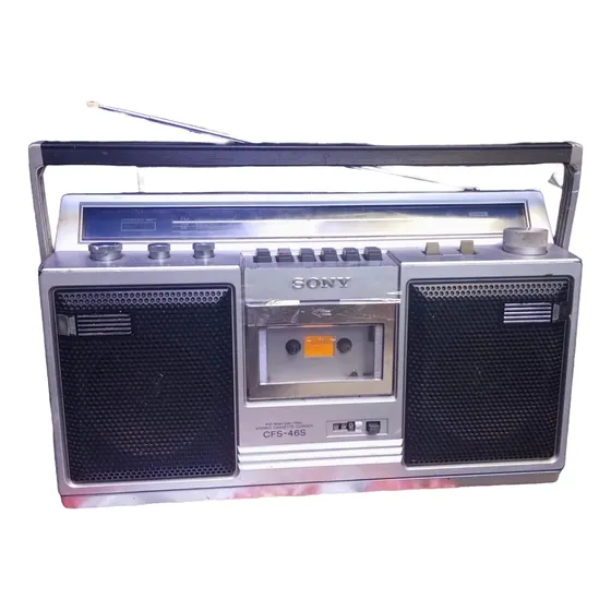 Radio K7 Sony Cfs46s Bombox Para Restauro #av Prateado
