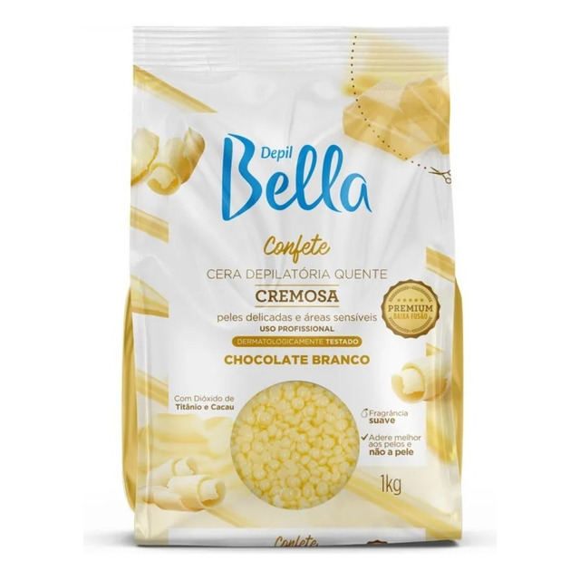 Cera Depilação Corpo Chocolate Branco Pérola Depil Bella 1kg Cera Depilação Corpo Chocolate Branco Pérola Depil Bella 1kg
