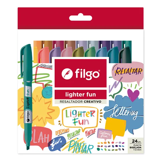 Resaltadores Filgo Lighter Fun Caja X 24 Colores