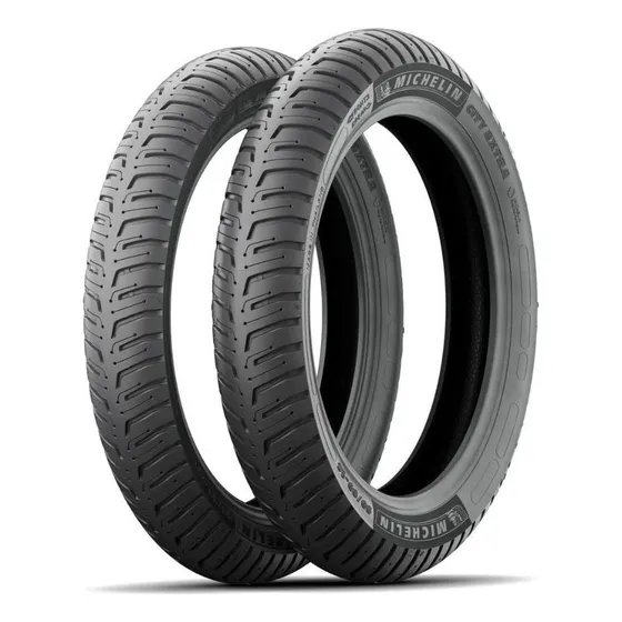 Pneu Michelin City Extra 80/100-18 + 90/90-18 Sem Câmara