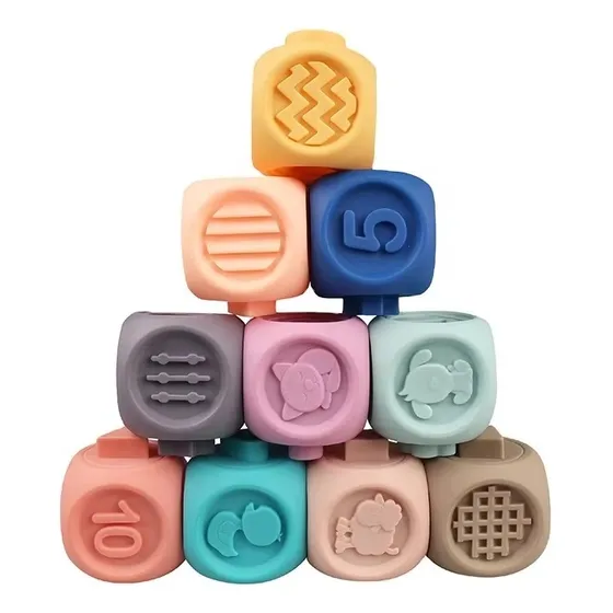Juego De Encastre Cubos Bebe Montesori Juguete Apilable