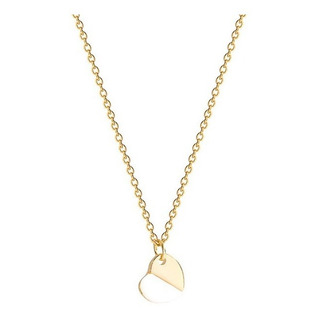 Collar De Corazón Nácar Dorado Acero De Titanio Inoxidable Collar De Corazón Nácar Dorado Acero De Titanio Inoxidable