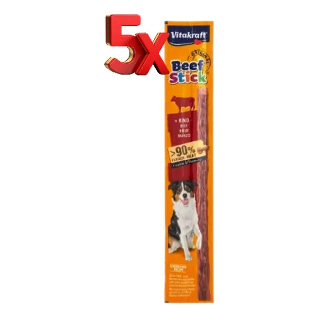5 X Vitakraft Beef Stick Ternera 12gr