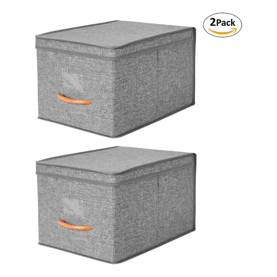 Pack 2 Cajas Organizadoras Carry All® Plegables Closet Ropa Accesorios Large Apilables Con Tapa