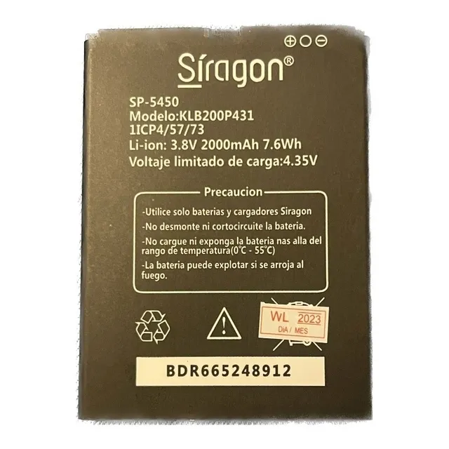 Batería Pila Siragon Sp5450 2000mah 30 Días Garantía 