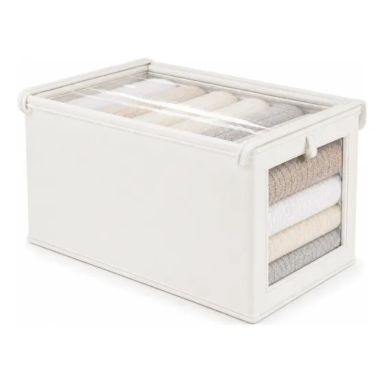 Caixa Organizadora Cesto Dobrável Guarda Roupa Closet Visor
