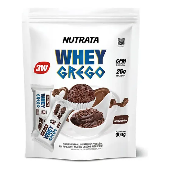 Whey Grego 3w Sabor Brigadeiro 900g Refil Nutrata