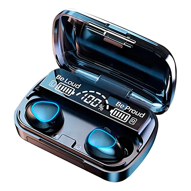 Auriculares Bluetooth M10 Tws Power Bank New! Color Negro