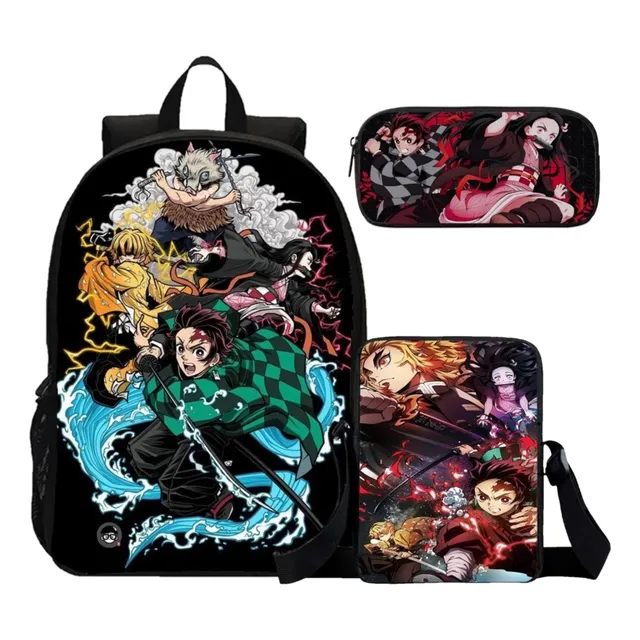 Kit Mochila Lancheira Estojo Kakashi Naruto Anime Ninja