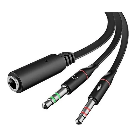 Cable Adaptador Stereo A Pc 1 Plug A 2 Plug 