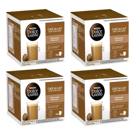 Pack 4 Café Nescafé Dolce Gusto® Au Lait 10 Cápsulas