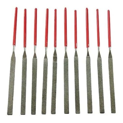 Jogo De Limas Chata Diamantada 140mm C/ 10 Peças