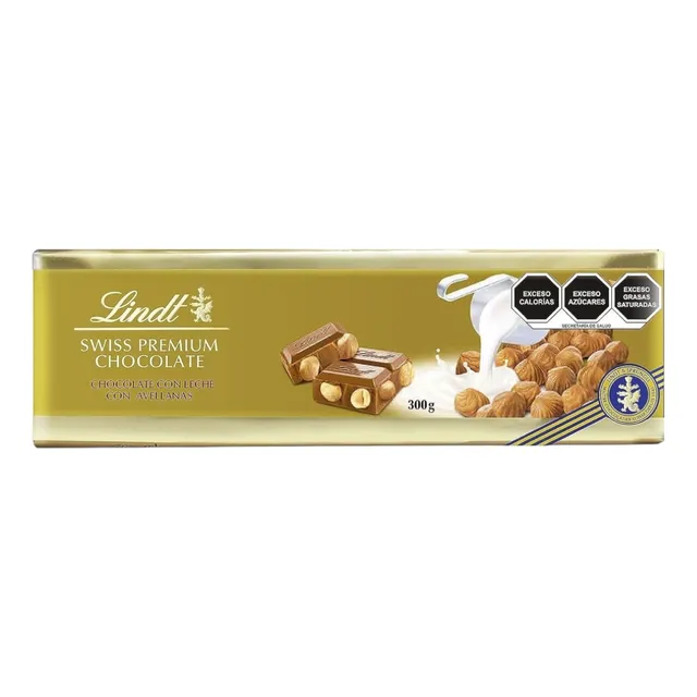 Chocolate Premium Suizo Lindt Con Leche Y Avellanas 300g