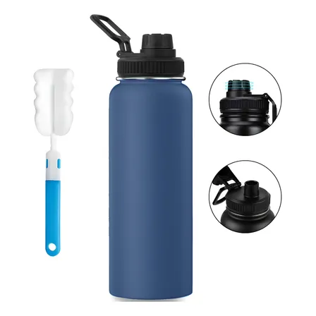 Garrafa Térmica 1200ml Isolada A Vácuo Água Gelada Esporte Azul-marinho