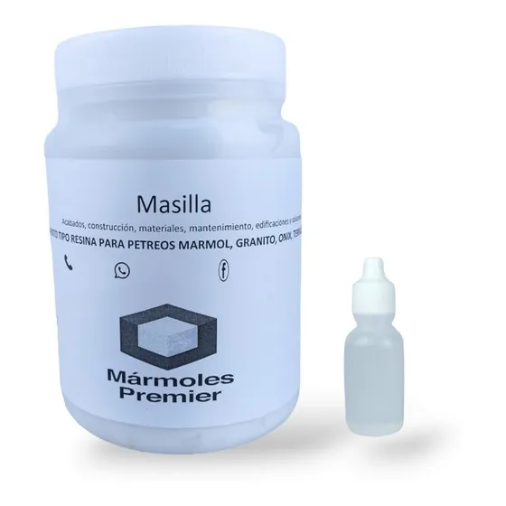 Masilla P Pegar Marmol Granito Lavabos Blanca 0.5 Kg