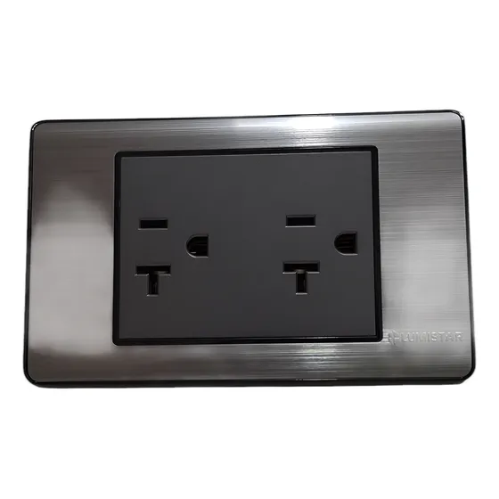Toma Corriente Doble Elite Plata Semindustrial 20a Lumistar